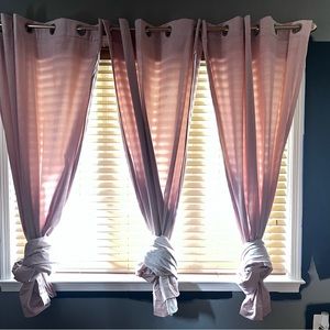 Pink velvet curtains long